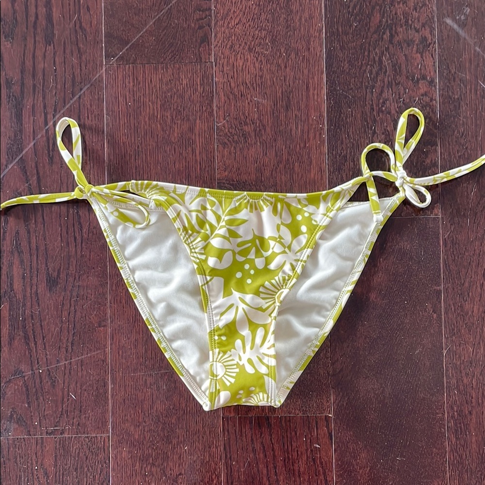 Wild Fable Green Floral Bikini Bottom with Ties